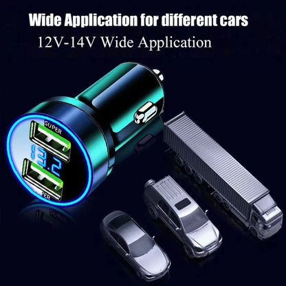 Super Fast Car Charger Dual USB Ports with Digital Display - Wizekito