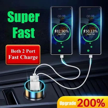 Super Fast Car Charger Dual USB Ports with Digital Display - Wizekito