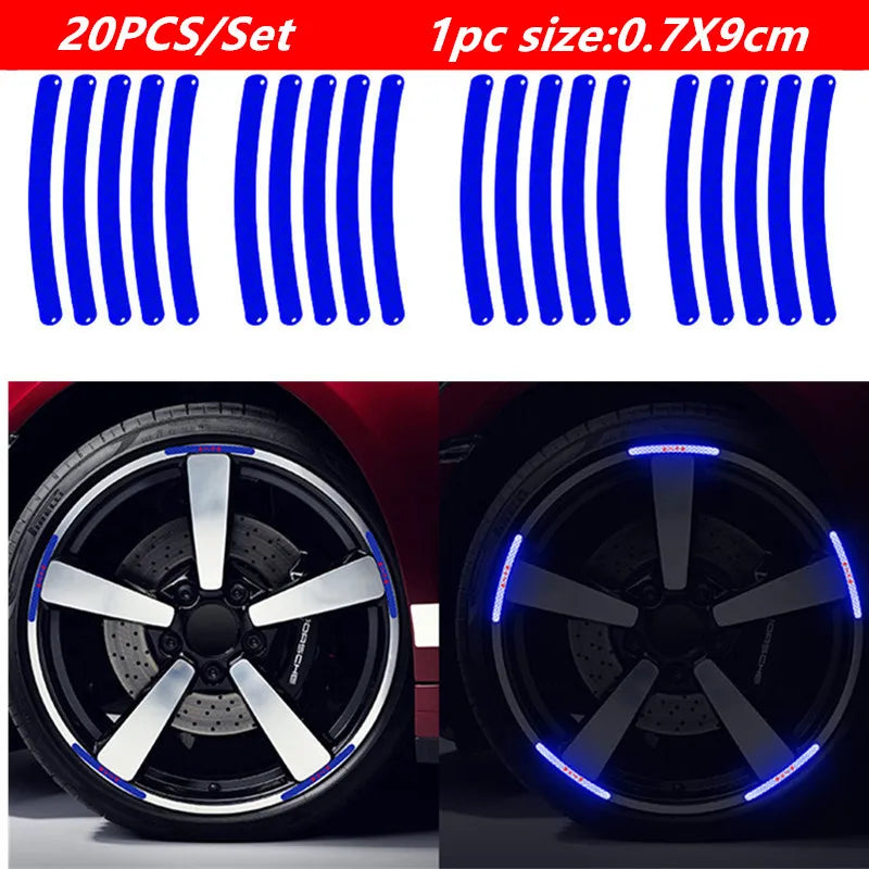 Car Wheel Reflective Stripes Sticker - Wizekito