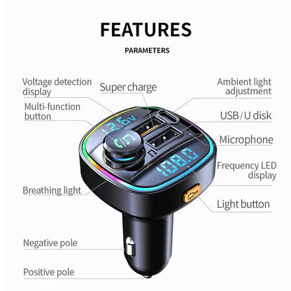 Car Multifunctional Bluetooth Modulator - Wizekito