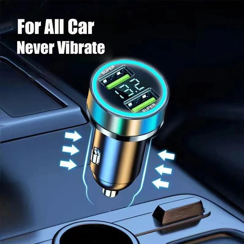 Super Fast Car Charger Dual USB Ports with Digital Display - Wizekito